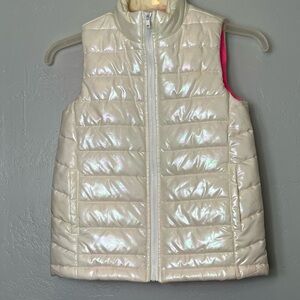 Ideology Iridescent White Vest with Pink Lining